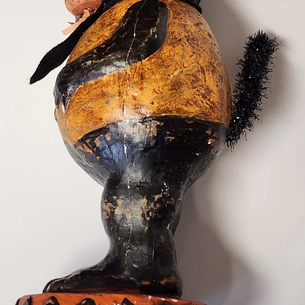 Bethany Lowe Allen Black Cat Retired Paper Mache Halloween Quirky Trick 13" - Picture 13 of 16